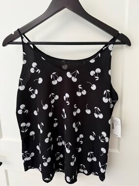 Ricki's Black Cherry Print Satin Cami Tank Top
